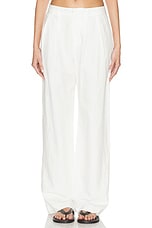 Enza Costa Twill Sartorial Pant in Off White, view 1, click to view large image.