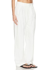 Enza Costa Twill Sartorial Pant in Off White, view 2, click to view large image.