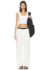 Enza Costa Twill Sartorial Pant in Off White, view 4, click to view large image.