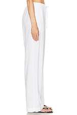 Enza Costa Seersucker Resort Pant in White, view 3, click to view large image.