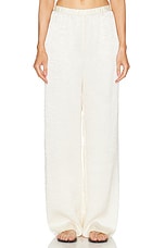 Enza Costa Textured Satin Pant in Antique Cream, view 1, click to view large image.