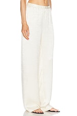 Enza Costa Textured Satin Pant in Antique Cream, view 2, click to view large image.