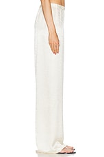 Enza Costa Textured Satin Pant in Antique Cream, view 3, click to view large image.