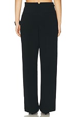 Enza Costa Crepe Pleated Wide Leg Pant in Black, view 4, click to view large image.