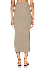Enza Costa Stretch Silk Knit Essential Skirt in Olive Oil, view 4, click to view large image.