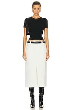 Enza Costa Soft Touch Slit Skirt in Undyed, view 4, click to view large image.