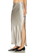 Enza Costa Bias Maxi Skirt in Grey, view 3, click to view large image.