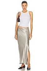 Enza Costa Bias Maxi Skirt in Grey, view 5, click to view large image.