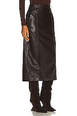Enza Costa Soft Leather Trouser Skirt in Espresso, view 2, click to view large image.