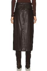 Enza Costa Soft Leather Trouser Skirt in Espresso, view 3, click to view large image.