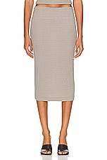 Enza Costa Puckered Pencil Skirt in Limestone, view 1, click to view large image.
