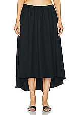 Enza Costa Twill Circle Skirt in Black, view 1, click to view large image.