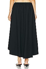 Enza Costa Twill Circle Skirt in Black, view 3, click to view large image.