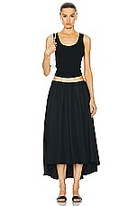 Enza Costa Twill Circle Skirt in Black, view 4, click to view large image.