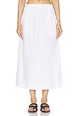 Enza Costa Poplin Resort Skirt in White, view 1, click to view large image.