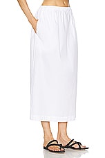 Enza Costa Poplin Resort Skirt in White, view 2, click to view large image.