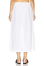 Enza Costa Poplin Resort Skirt in White, view 3, click to view large image.
