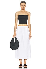 Enza Costa Poplin Resort Skirt in White, view 4, click to view large image.