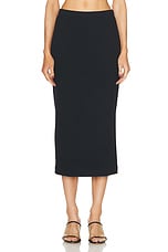 Enza Costa Textured Jacquard Skirt in Black, view 1, click to view large image.