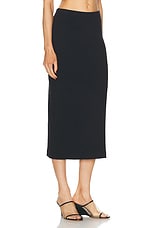 Enza Costa Textured Jacquard Skirt in Black, view 2, click to view large image.