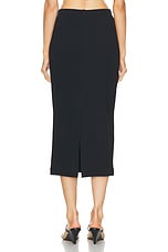 Enza Costa Textured Jacquard Skirt in Black, view 3, click to view large image.