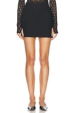 Enza Costa Twill Mini Skirt in Black, view 1, click to view large image.