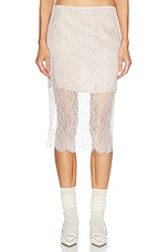 Enza Costa Sheer Lace Slip Skirt in Off White, view 1, click to view large image.