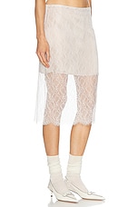 Enza Costa Sheer Lace Slip Skirt in Off White, view 2, click to view large image.