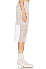 Enza Costa Sheer Lace Slip Skirt in Off White, view 3, click to view large image.