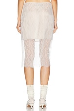 Enza Costa Sheer Lace Slip Skirt in Off White, view 4, click to view large image.