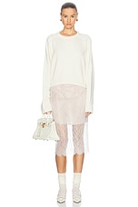 Enza Costa Sheer Lace Slip Skirt in Off White, view 5, click to view large image.