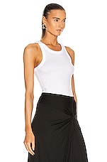 Enza Costa Supima Bold Sheath Tank in White, view 2, click to view large image.