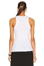 Enza Costa Supima Bold Sheath Tank in White, view 3, click to view large image.