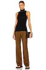 Enza Costa Cashmere Halter Turtleneck Top in Black, view 4, click to view large image.