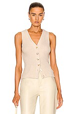 Enza Costa Terry Knit Vest Tank in Natural | FWRD