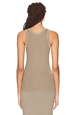 Enza Costa Silk Rib Bold Tank Top in Olive Oil, view 3, click to view large image.
