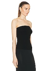 Enza Costa Silk Rib Tube Top in Black, view 2, click to view large image.