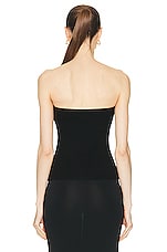 Enza Costa Silk Rib Tube Top in Black, view 3, click to view large image.