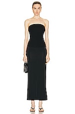 Enza Costa Silk Rib Tube Top in Black, view 4, click to view large image.