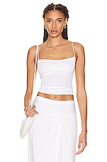 Enza Costa Supima Cotton Essential Strappy Tank in White, view 1, click to view large image.