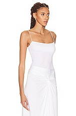 Enza Costa Supima Cotton Essential Strappy Tank in White, view 2, click to view large image.