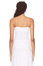 Enza Costa Supima Cotton Essential Strappy Tank in White, view 3, click to view large image.