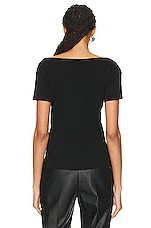 Enza Costa Perfect V Top in Black, view 3, click to view large image.
