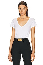 Enza Costa Perfect V Top in White, view 1, click to view large image.