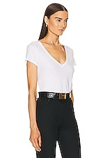 Enza Costa Perfect V Top in White, view 2, click to view large image.