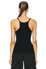 Enza Costa Silk Knit U Tank Top in Black, view 3, click to view large image.