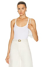 Enza Costa Silk Knit U Tank Top in White, view 1, click to view large image.