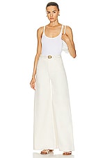 Enza Costa Silk Knit U Tank Top in White, view 4, click to view large image.