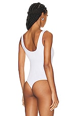 Enza Costa for FWRD Luxe Knit Tank Bodysuit in White, view 4, click to view large image.