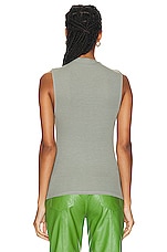 Enza Costa Silk Knit Rib Sleeveless Mockneck Top in Alpine Frost, view 3, click to view large image.